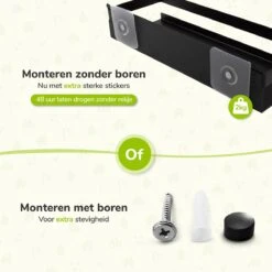 Doucherek Zwart 30 CM - Badkamer Rekje Douche - Zonder Boren - Douchemandje -Woonwinkel 1200x1200 2443