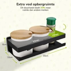 Doucherek Zwart 30 CM - Badkamer Rekje Douche - Zonder Boren - Douchemandje -Woonwinkel 1200x1200 2444