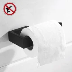 DesignX 3M™ Toiletrolhouder Zonder Boren Zwart Zelfklevend - WC Rolhouder - Matte - Papier - Houder - Incl. 3M Plakstrip -Woonwinkel 1200x1200 2454