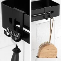 Doucherekje Van Sanicraft® - Doucherekje Zonder Boren - Geschikt Voor Elk Type Muur - Hangend - Roestvrij - 2 Stuks - Zwart -Woonwinkel 1200x1200 2462