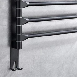 BOTC Handdoekrek - 5-armig Handdoekhouder - Handdoekstang - 180 Graden Verstelbaar - Badkamer - Zwart -Woonwinkel 1200x1200 2499