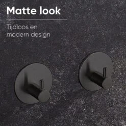 Trendfield Handdoekhaakjes Zelfklevend Rond - 2 Zwarte Handdoek Haakjes - Ronde Handdoekhaak - Zwart -Woonwinkel 1200x1200 2521