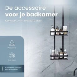 Rohzzi Doucherek Zonder Boren - 30 Dagen Uitproberen - Doucherek Hangend - Badkamer Accessoires - RVS - 2 Laags -Woonwinkel 1200x1200 2528