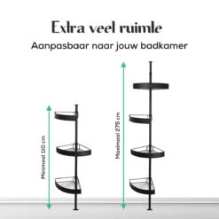 Avint Goods Telescopisch Doucherek Zonder Boren – 4 Laags Badkamerrek Staand – Douche Rek Hoekrek – Zwart 15 Avint Goods Telescopisch Doucherek Zonder Boren – 4 Laags Badkamerrek Staand – Douche Rek Hoekrek – Zwart -Woonwinkel 1200x1200 2565