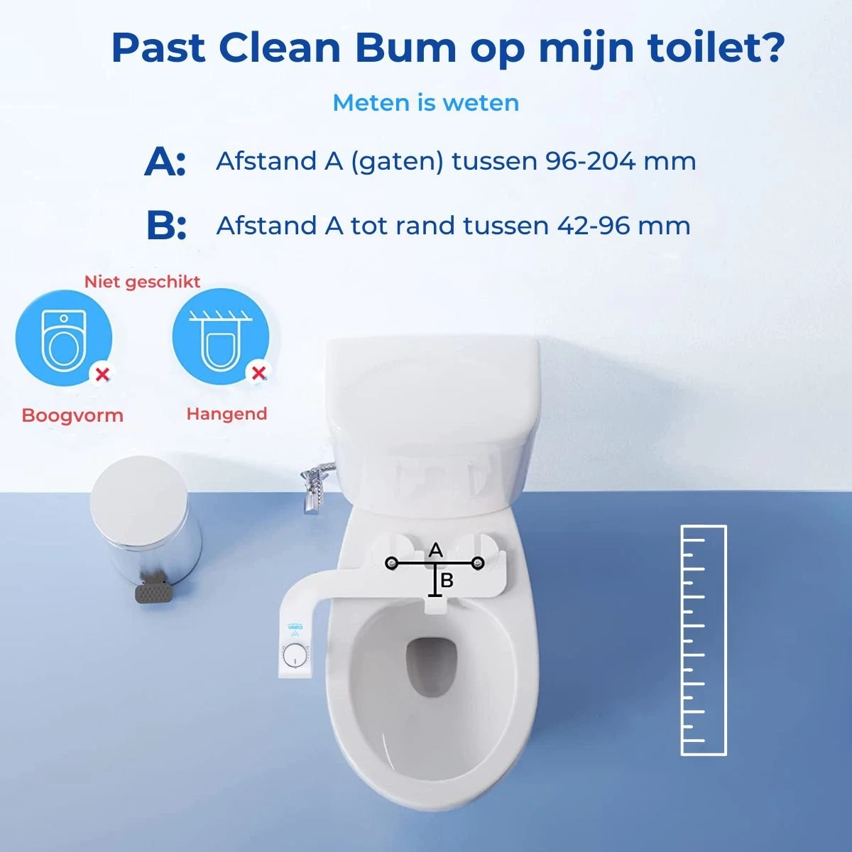 Clean Bum® Elegance Plus Bidet WC- Dubbele Sproeikop - Easy Fit Systeem 4 Clean Bum® Elegance Plus Bidet WC- Dubbele Sproeikop - Easy Fit Systeem - Afbeelding 2