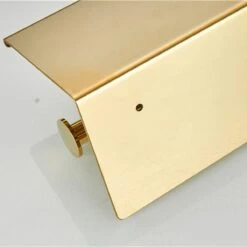 Merkloos TDR - Dubbele Toiletrol Houder - RVS - Met Geïntegreerd Goudkleurig Plankje / Planchet -Woonwinkel 1200x1200 2573