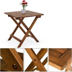 Merkloos EezyLife Houten Bijzettafel - 46x46x46cm - Acacia Hout - Tuintafel -Woonwinkel 1200x1200 290