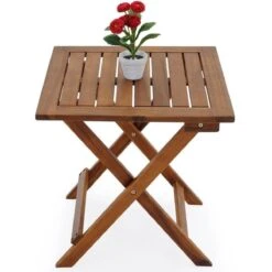 Merkloos EezyLife Houten Bijzettafel - 46x46x46cm - Acacia Hout - Tuintafel -Woonwinkel 1200x1200 294
