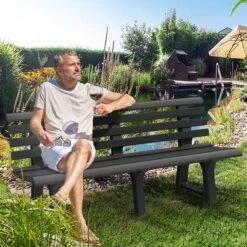 Casaria Tuinbank Orchidea – Kunststof/240kg Belastbaar – Antraciet -Woonwinkel 1200x1200 295