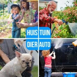 Strex Flexibele Tuinslang 15M Met Sproeikop - Uitrekbaar - Incl. Koppelingen, Ophanghaak & Opbergzak -Woonwinkel 1200x1200 300