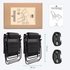 LifeGoods Opvouwbare Tuinstoelen - Verstelbaar Zonnescherm - 2 Stuks - 30°-90° Verstelbaar - Metaal - Zwart 23 LifeGoods Opvouwbare Tuinstoelen - Verstelbaar Zonnescherm - 2 Stuks - 30°-90° Verstelbaar - Metaal - Zwart -Woonwinkel 1200x1200 320