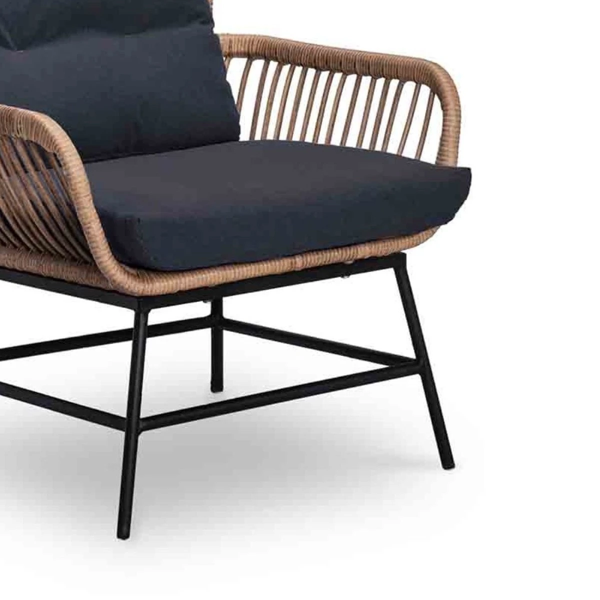 BUITEN Living Dex Wicker Loungestoel Tuin | Wicker + Aluminium | Bamboe Antraciet 9 BUITEN Living Dex Wicker Loungestoel Tuin | Wicker + Aluminium | Bamboe Antraciet - Afbeelding 7