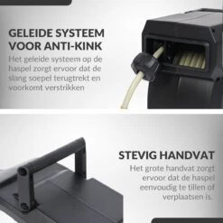 Buxibo - Wandslangenbox 20 Meter + 2 Meter - Tuinslang Met Haspel - 9 Sproei Standen - Slangenhouder 180° Draaibaar - Tuinslanghaspel Zwart+ Gratis Sproeier - Zwart -Woonwinkel 1200x1200 353