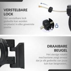 Buxibo - Wandslangenbox 20 Meter + 2 Meter - Tuinslang Met Haspel - 9 Sproei Standen - Slangenhouder 180° Draaibaar - Tuinslanghaspel Zwart+ Gratis Sproeier - Zwart -Woonwinkel 1200x1200 355