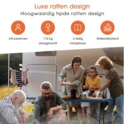 Lenx Klaptafel - Inklapbare Tafel - Opvouwbare Tuintafel - Vouwtafel - Inclusief Handvat En 2 Tafelkleden - 180x75x74cm - 6 Tot 8 Personen 12 Lenx Klaptafel - Inklapbare Tafel - Opvouwbare Tuintafel - Vouwtafel - Inclusief Handvat En 2 Tafelkleden - 180x75x74cm - 6 Tot 8 Personen -Woonwinkel 1200x1200 361