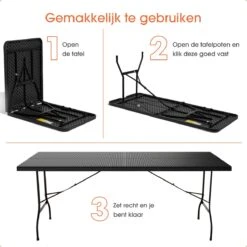 Lenx Klaptafel - Inklapbare Tafel - Opvouwbare Tuintafel - Vouwtafel - Inclusief Handvat En 2 Tafelkleden - 180x75x74cm - 6 Tot 8 Personen 16 Lenx Klaptafel - Inklapbare Tafel - Opvouwbare Tuintafel - Vouwtafel - Inclusief Handvat En 2 Tafelkleden - 180x75x74cm - 6 Tot 8 Personen -Woonwinkel 1200x1200 364