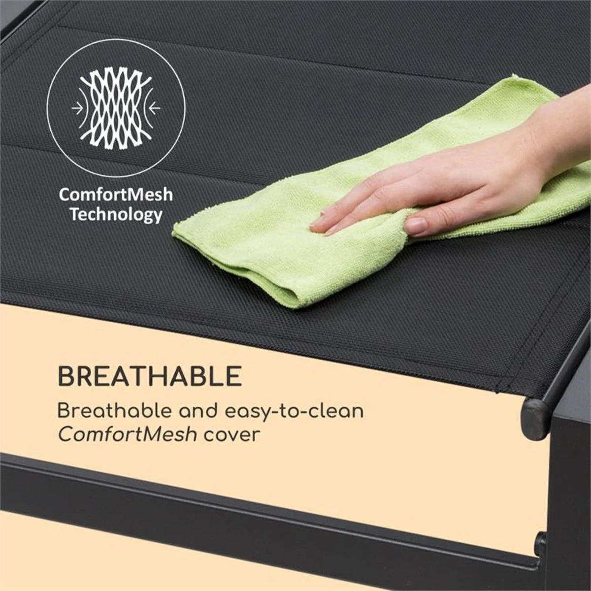 Blumfeldt Renazzo Lounge Ligstoel - Ligbed Voor De Tuin - Aluminium Tuinstoel - 6 Standen - Waterafstotend - Bekleding Van 70 % Pvc En 30 % Polyetheen - Zwart 6 Blumfeldt Renazzo Lounge Ligstoel - Ligbed Voor De Tuin - Aluminium Tuinstoel - 6 Standen - Waterafstotend - Bekleding Van 70 % Pvc En 30 % Polyetheen - Zwart - Afbeelding 4