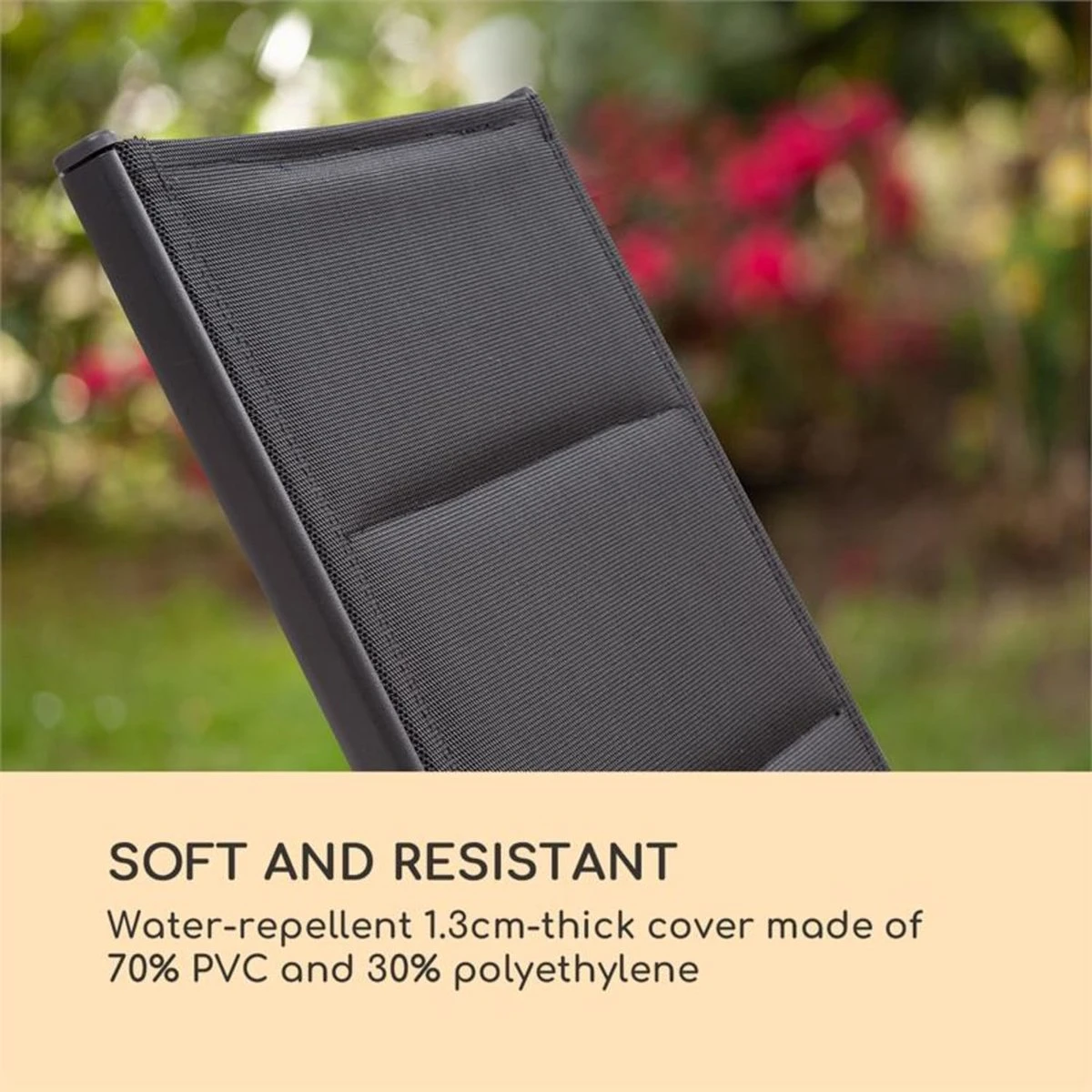 Blumfeldt Renazzo Lounge Ligstoel - Ligbed Voor De Tuin - Aluminium Tuinstoel - 6 Standen - Waterafstotend - Bekleding Van 70 % Pvc En 30 % Polyetheen - Zwart 11 Blumfeldt Renazzo Lounge Ligstoel - Ligbed Voor De Tuin - Aluminium Tuinstoel - 6 Standen - Waterafstotend - Bekleding Van 70 % Pvc En 30 % Polyetheen - Zwart - Afbeelding 9