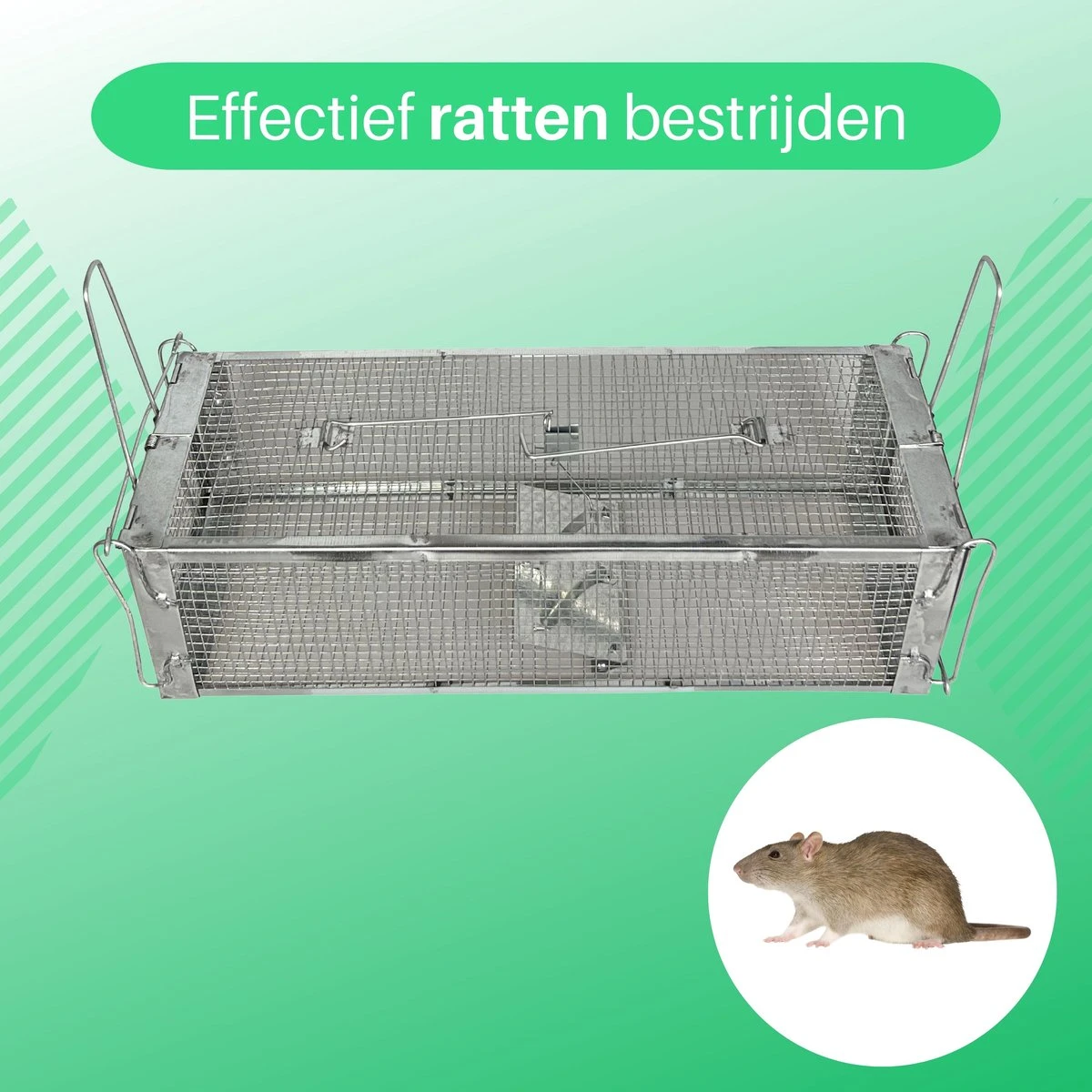ValueStar Rattenval - Rattenval Voor Buiten - Ongediertebestrijding - Rattenvallen - Ratten - Rattenval Vangkooi 4 ValueStar Rattenval - Rattenval Voor Buiten - Ongediertebestrijding - Rattenvallen - Ratten - Rattenval Vangkooi - Afbeelding 2