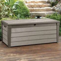 Keter Brushwood Opbergbox - Kussenbox - 455L - 145x69,7x60,3cm - Taupe -Woonwinkel 1200x1200 462