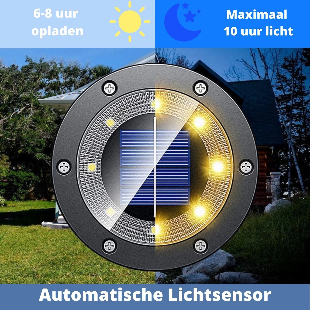 Q-Mate 4 X LED Solar Grondspot Zwart - Solar Tuinverlichting - Buitenlamp - Tuinverlichting Op Zonne-Energie 4 Q-Mate 4 X LED Solar Grondspot Zwart - Solar Tuinverlichting - Buitenlamp - Tuinverlichting Op Zonne-Energie - Afbeelding 2