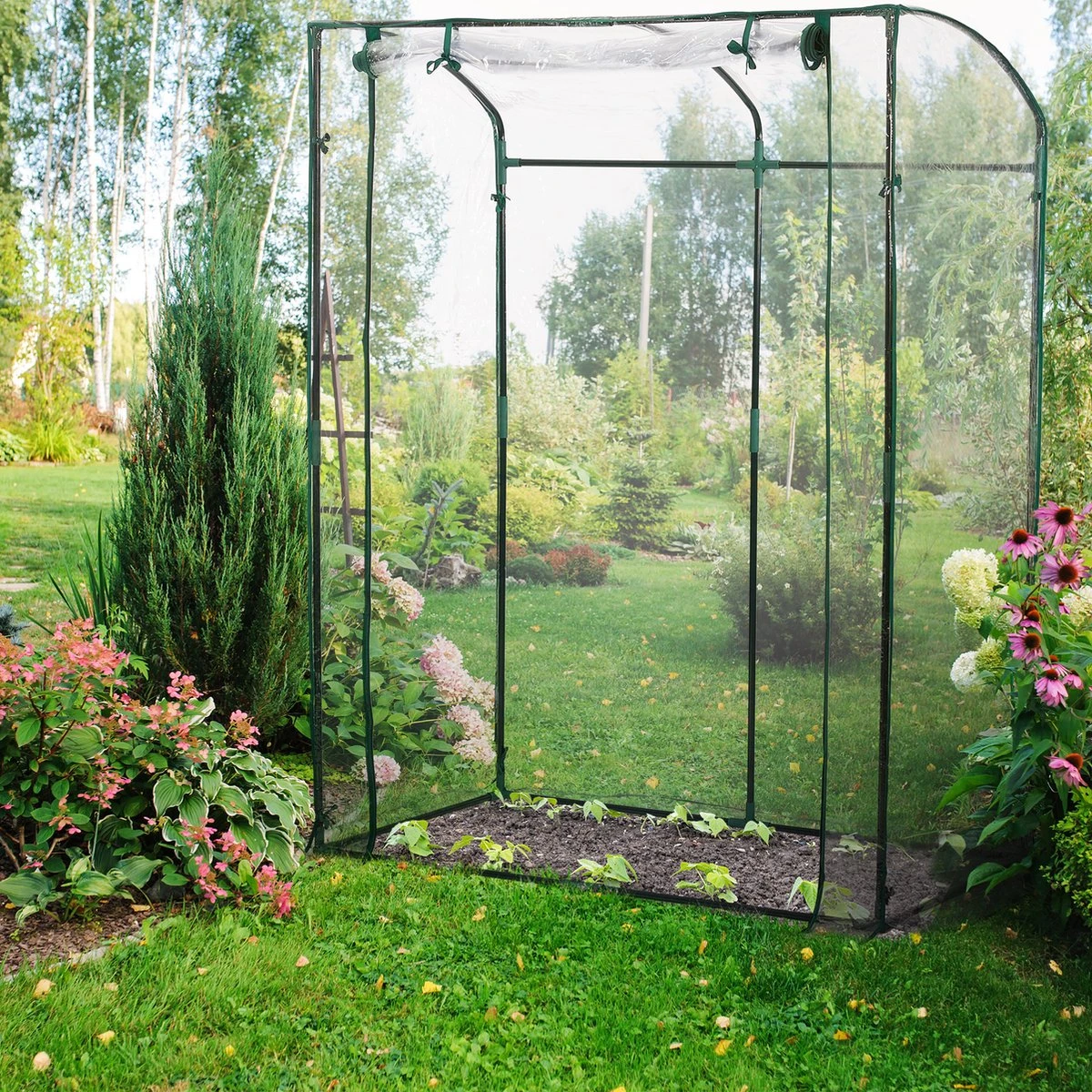 Relaxdays Tomatenkas 170 X 130 X 75 Cm - Folie Tuinkas - Grote Tomaten Kweekkas - Foliekas 4 Relaxdays Tomatenkas 170 X 130 X 75 Cm - Folie Tuinkas - Grote Tomaten Kweekkas - Foliekas - Afbeelding 2