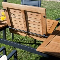 NATERIAL - Uitschuifbare Tuintafel ORIS - Uitschuifbare Tafel Voor 6 Tot 8 Personen - 180-240x100 Cm - Aluminium - Hout Eucalyptus -Woonwinkel 1200x1200 628