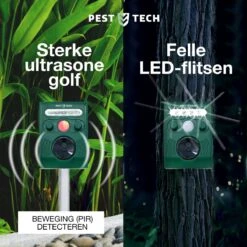Pest-Tech PT-221 | Ultrasone Kattenverjager Op Zonneenergie | Kattenschrik | Marterverjager | Dierenverjager | Kattenafweermiddel | Ongedierte Verjager - Met USB Oplaadkabel -Woonwinkel 1200x1200 701