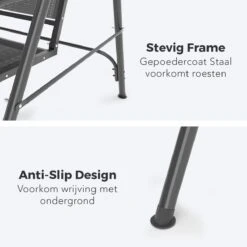 LifeGoods Schommelbank - 3-zits - Tot 250KG - Kantelbaar Dak - UV-bestendig Zonnescherm - 172x104x162cm - Grijs -Woonwinkel 1200x1200 722