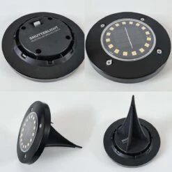 Shutterlight® 16 LED Solar Grondspot - Tuinverlichting - Zonlichtsensor - Zonne-energie - Matte Zwart - Warm Wit Licht - 4 Stuks - Buiten -Woonwinkel 1200x1200 771