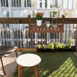 Relaxdays Balkontafel Inklapbaar - Klaptafel Balkon - Tafel Reling - Hangtafel Hout -Woonwinkel 1200x1200 813