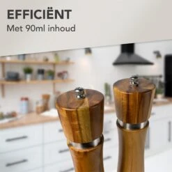 Nimma® Peper En Zoutmolen Set - Incl Navul Lepel - Verstelbare Maalgraad - Acacia Hout -Woonwinkel 1200x1200 835