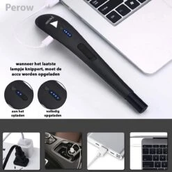 Oplaadbare Lange Elektrische Aansteker - Zwart - Duurzame Plasma Aansteker - Inclusief Cadeauverpakking - BBQ - Kaarsen -Woonwinkel 1200x1200 837