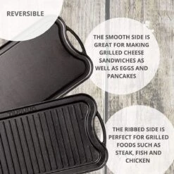 Nuovva Dubbelzijdig Gietijzeren Grillplaat - 50cm X 26cm -Woonwinkel 1200x1200 932