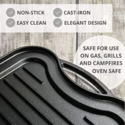 Nuovva Dubbelzijdig Gietijzeren Grillplaat - 50cm X 26cm -Woonwinkel 1200x1200 934