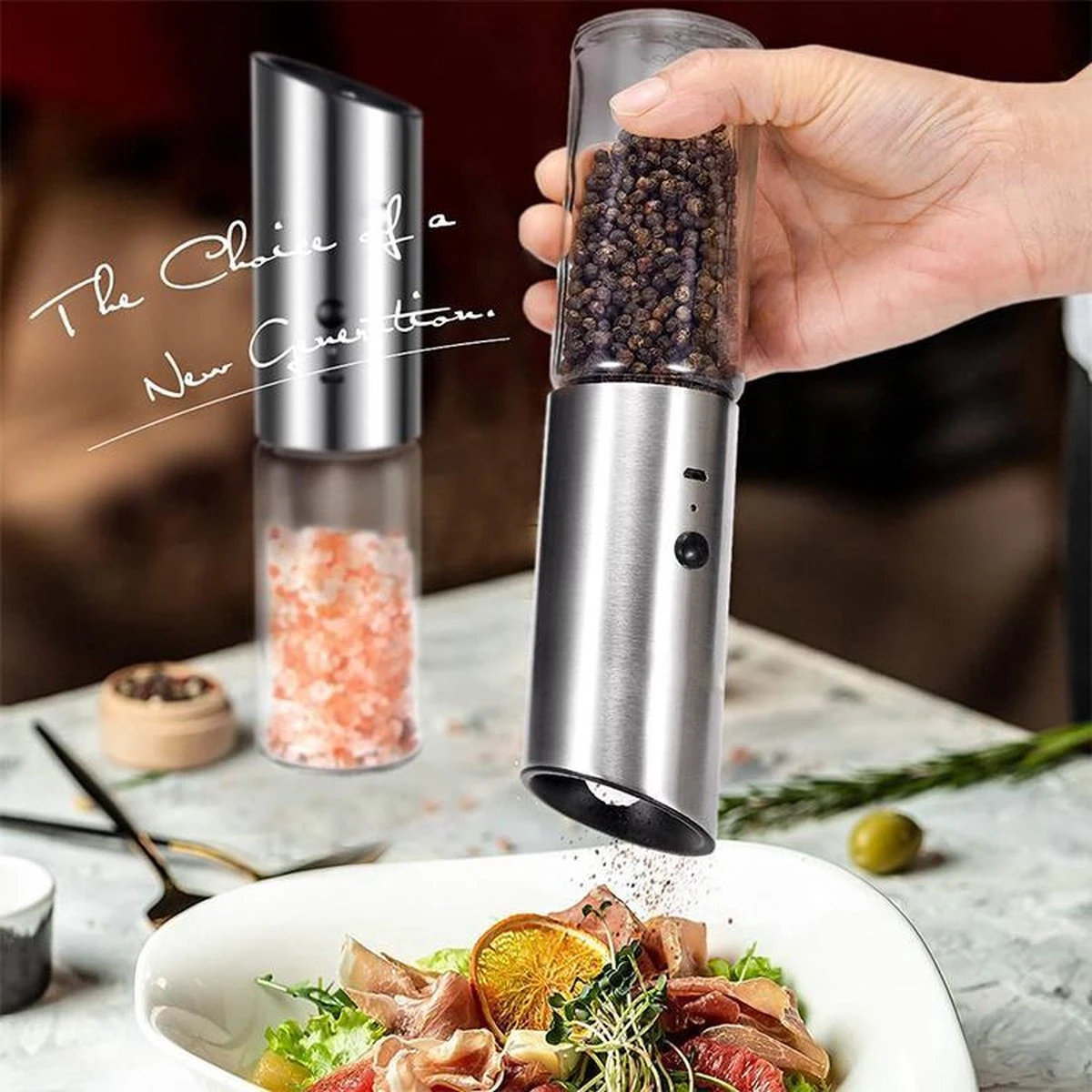 101Products Peper- & Zoutmolen Elektrisch - USB Oplaadbaar - Pepermolen - Zoutmolen - RVS 8 101Products Peper- & Zoutmolen Elektrisch - USB Oplaadbaar - Pepermolen - Zoutmolen - RVS - Afbeelding 6