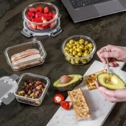 Vershoudbakjes - Meal Prep Bakjes - Diepvriesbakjes - Vershouddoos - Vershoudbakjes Set - Glas - 12 Stuks - BPA Vrij - Stosh -Woonwinkel 1200x1200 99