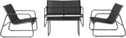 909 Outdoor Tuinset Camilla - 4-delig - Dubbele Zitbank - 2 Stoelen - Tafel - Stalenframe -Woonwinkel 1200x369