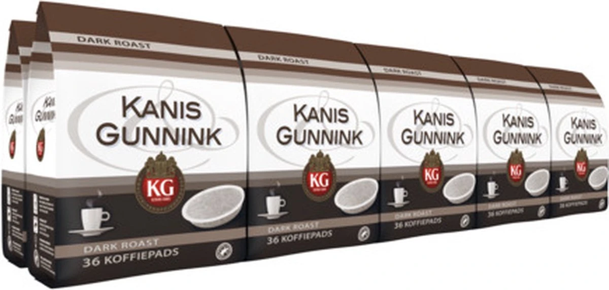 Kanis & Gunnink Dark Roast Koffiepads - 10 X 36 Pads 3 Kanis & Gunnink Dark Roast Koffiepads - 10 X 36 Pads