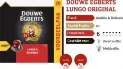 Douwe Egberts Lungo Original Koffiecups - Intensiteit 6/12 - 10 X 20 Capsules 14 Douwe Egberts Lungo Original Koffiecups - Intensiteit 6/12 - 10 X 20 Capsules -Woonwinkel 1200x674 15