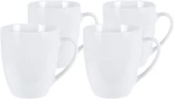Excellent Houseware Set Van 4x Stuks Bekers/mokken Wit 380 Ml Van Porselein - Melkbekers -Woonwinkel 1200x682 4