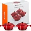 Le Creuset Aardewerken Mini Pannetjes Set Van 4 Stuks Kersenrood -Woonwinkel 1200x687 3