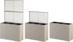 Casaria Polyrattan Bloembak – 3 Bakken Klimophek - Crème -Woonwinkel 1200x697 2