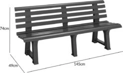 Casaria Tuinbank Orchidea – Kunststof/240kg Belastbaar – Antraciet -Woonwinkel 1200x712