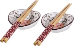 Winkrs | 2 Persoons Japanse Sushi Servies Set (rood) Met Eetstokjes, Kommetjes En Opleggers Voor Stokjes -Woonwinkel 1200x740 2