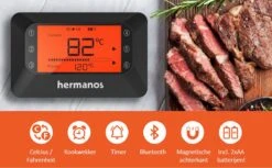 Hermanos® Digitale BBQ Thermometer Draadloos - Keukenthermometer - Bluetooth Met App - 4 Sondes - Magneet - Incl. Batterijen -Woonwinkel 1200x742 3