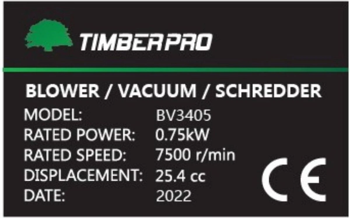 TIMBERPRO - Bladblazer - Benzine - Met Zuig En Versnipperfunctie - Blaassnelheid 225 Km/h - Opvangzak 45 L 6 TIMBERPRO - Bladblazer - Benzine - Met Zuig En Versnipperfunctie - Blaassnelheid 225 Km/h - Opvangzak 45 L - Afbeelding 4