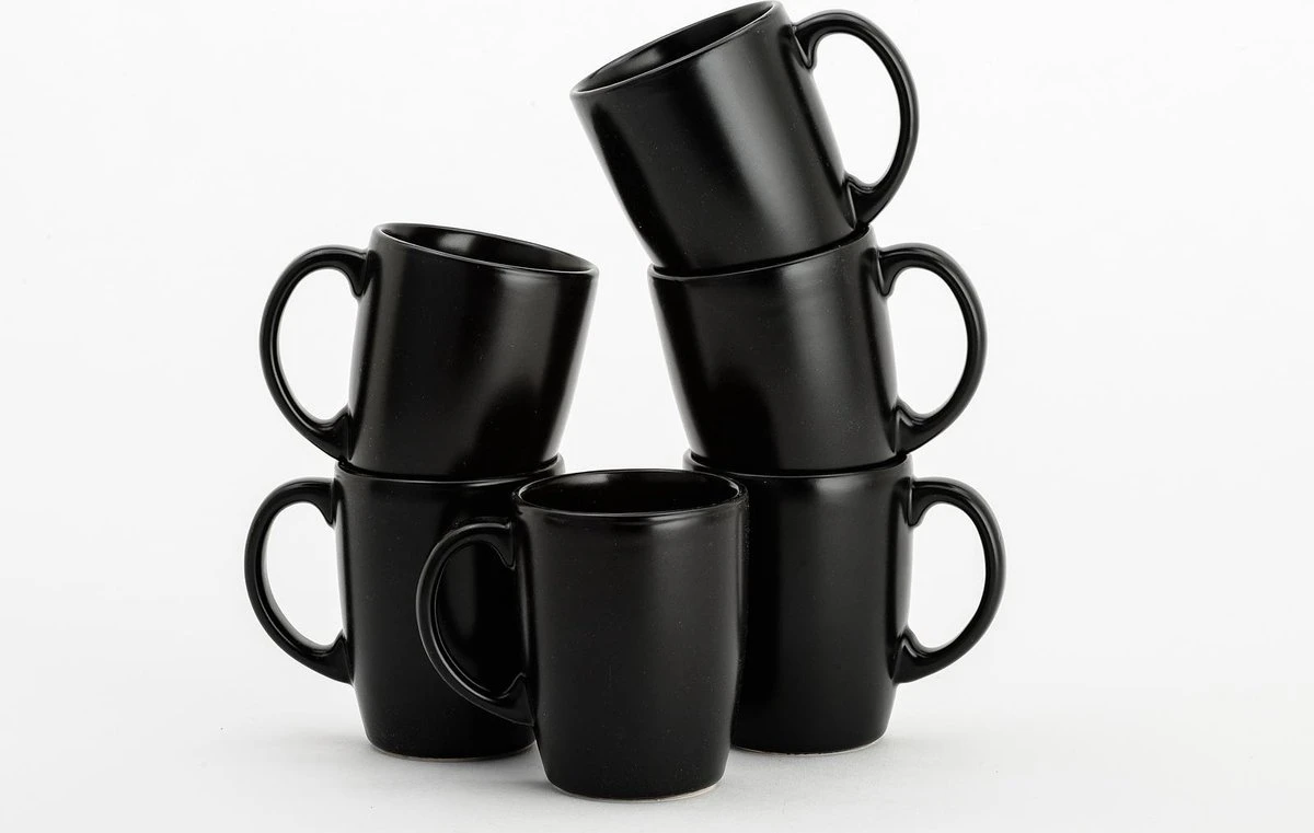 Lite-Body - Hermes - Thee Beker 30cl Set Van 6 - Zwart Mat 3 Lite-Body - Hermes - Thee Beker 30cl Set Van 6 - Zwart Mat