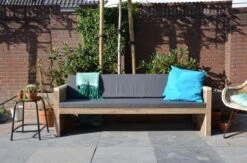Wood4you - Tuinbank - Ameland - 'Doe Het Zelf' Bouwpakket Steigerhout 152Lx72Hx57D Cm - Incl Kussen -Woonwinkel 1200x794 2