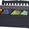 Keter Eden Garden Bench Opbergbank - 265L - 140x60x84cm - Zwart/Grijs -Woonwinkel 1200x795
